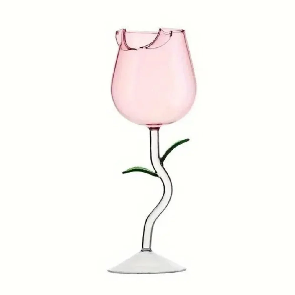 Lot Of 2 Pink Rose Beautiful Glasses